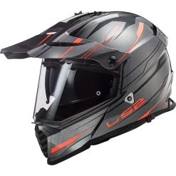 Budget ⭐ Cross Enduro Casque De Moto Tout Terrain Ls2 MX436 PIONEER EVO Knight Titanium Orange Fluo 🧨