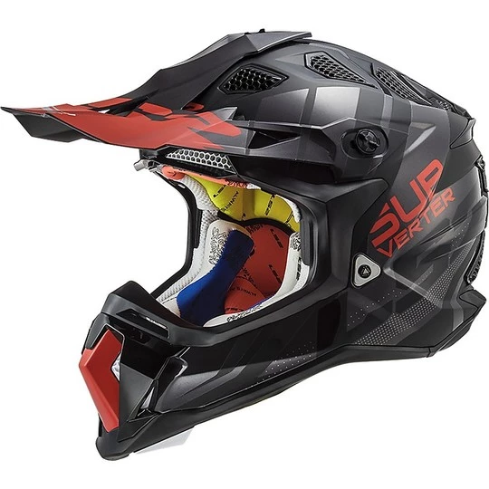 Sortie 🛒 Cross Enduro Casque De Moto Tout Terrain Ls2 MX470 SUBVERTER Troop Matt Black Red 😍
