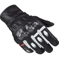 Grosses soldes 👏 Gants De Moto En Cuir CE Sports Ls2 SPARK Blanc Noir ✔️
