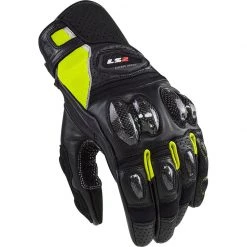 Meilleure affaire 🤩 Gants De Moto En Cuir D'été Noir Jaune Ls2 Spark 2 CE 😉