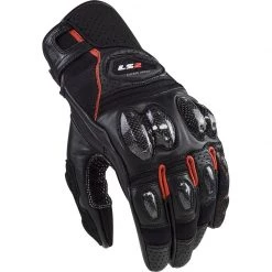 Meilleur prix 💯 Ls2 Spark 2 CE Gants De Moto En Cuir D'été Noir Rouge 🌟