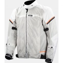 Le moins cher ❤️ Veste Moto D'été Perforée LS2 Riva Man Gris Clair Orange 🛒