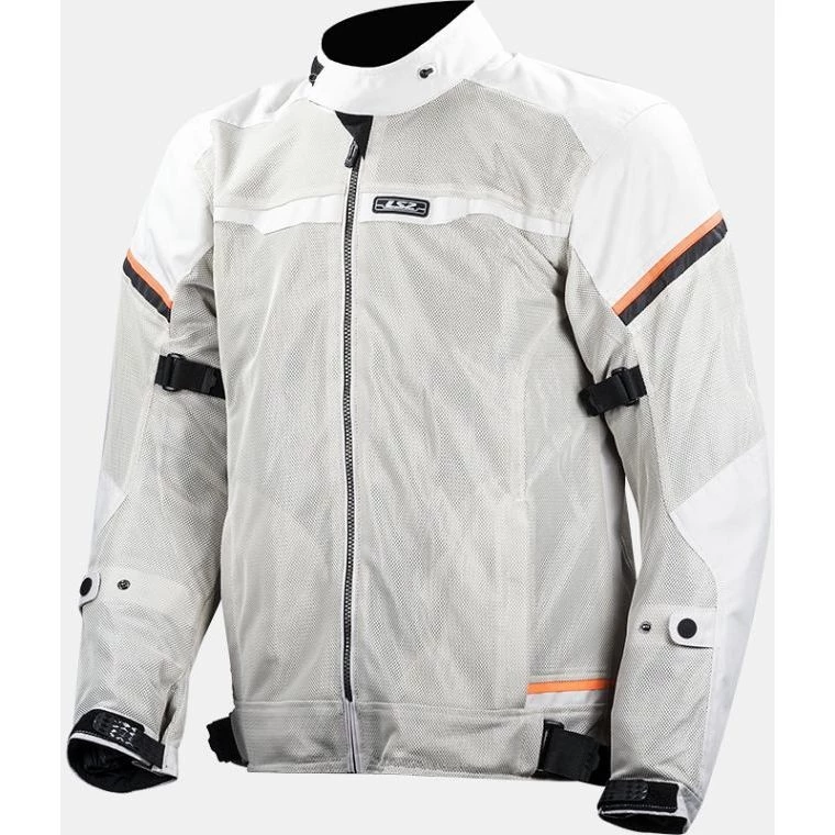 Le moins cher ❤️ Veste Moto D'été Perforée LS2 Riva Man Gris Clair Orange 🛒