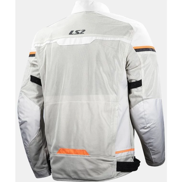 Le moins cher ❤️ Veste Moto D'été Perforée LS2 Riva Man Gris Clair Orange 🛒 – Image 2