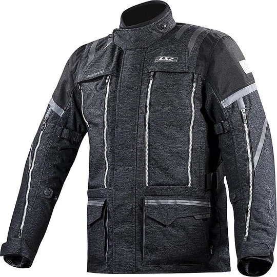 Meilleure affaire 🌟 Veste Moto LS2 Nevada Man WP Triple Layer Certified Noir Gris 🤩